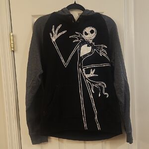 Disney Parks Jack Skellington Black,  Gray and White Hoodie With Front Pocket